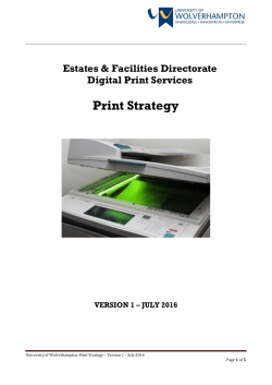 Print Strategy - University of Wolverhampton