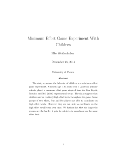 Minimum Effort Game Experiment With Children