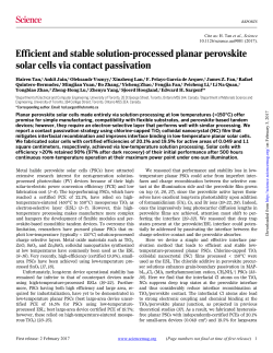 Efficient and stable solution-processed planar perovskite solar cells