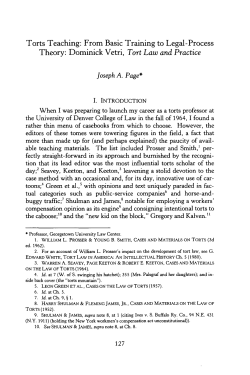 Torts Teaching: From Basic Training to Legal