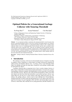 Optimal Policies for a Generational Garbage Collector with