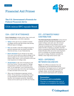 Financial Aid Primer, High School