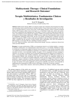 Multisystemic Therapy - Psychosocial Intervention