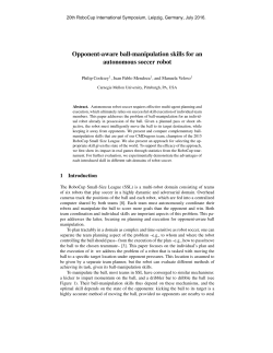 Opponent-aware ball-manipulation skills for an autonomous soccer