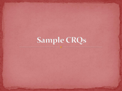 Sample CRQs - Sewanhaka Central High School District