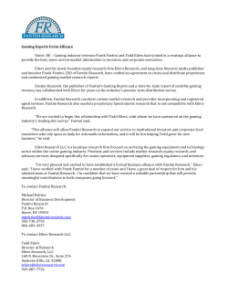 Gaming Experts Form Alliance Dover, DE – Gaming industry