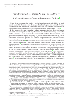 Constrained School Choice: An Experimental Study - IAE-CSIC