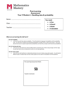 Post-Learning Assessment Year 9 Module 6 : Handling data