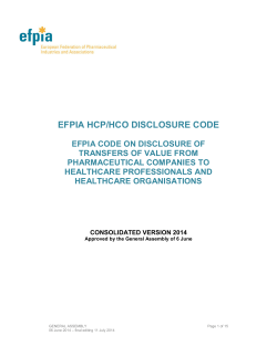 EFPIA Disclosure Code