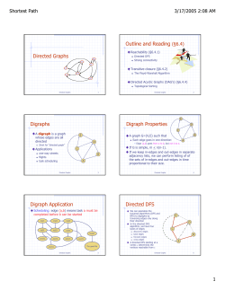 Directed Graphs Outline and Reading (&sect;6.4