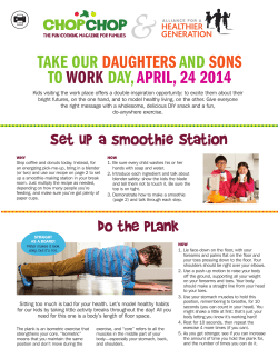 Set up a smoothie Station do the pLank TAKE OUR