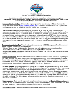 Baseball Heaven 10u-18u Tournament Rules and Regulations