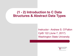 Intro to data structures, abstract data types