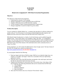 Homework Assignment 0: RSS Data Extraction