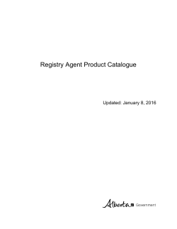 Registry agent product catalogue