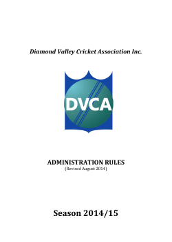 Season 2014/15 - Diamond Valley Cricket Association