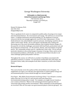 PPPA6085 Global Environment and Energy Policy syllabus