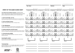 SPIRIT OF THE GAME SCORE SHEET D D / M M / Y Y Y Y