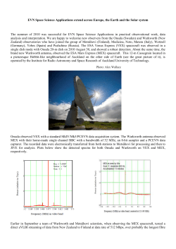 EVN Space Science Applications extend across Europe, Earth and