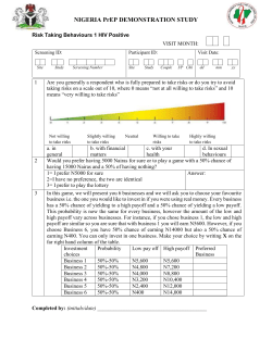 Risk Taking Behaviors 1: HIV Positive