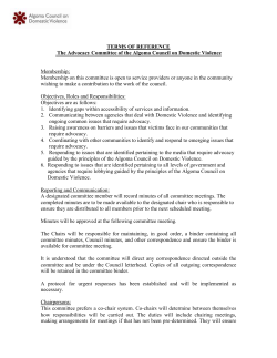 minutes of advocacy committee of the algoma council on domestic