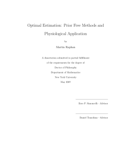 Optimal Estimation - Center for Neural Science