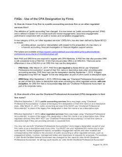 FAQs - Use of the CPA Designation by Firms