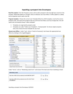 Inputting a Prospect Into Encompass