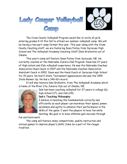 Lady Cougar Volleyball Camp - Cross County Community Schools