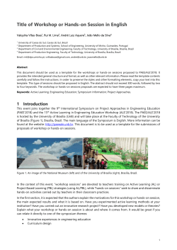 Use Hands-on / Workshop Template - PAEE/ALE` 2018