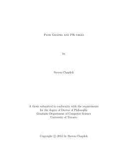 Path Graphs and PR-trees by Steven Chaplick A thesis submitted in