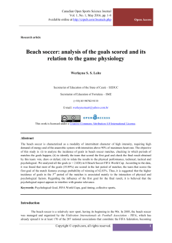 Beach soccer: analysis of the goals scored and its relation to the
