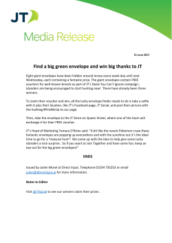 Find a big green envelope and win big thanks to JT