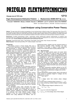 Load Analyser using Conservative Power Theory