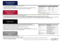 Pre-registration Information Applications and Admissions