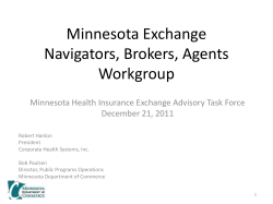 Navigators, Agents, Brokers Work Group