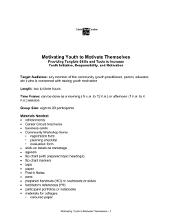 Motivating Youth to Motivate Themselves