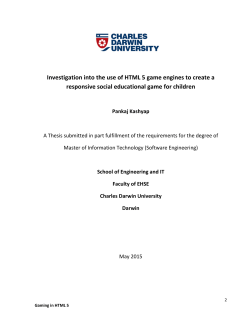 Investigation into the use of HTML 5 game engines to create a