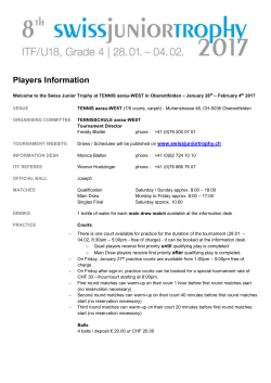 Players Information - Swiss Junior Trophy