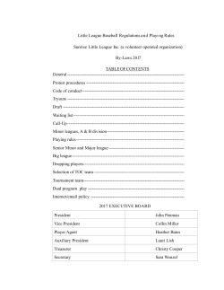 SLL PLaying rules and bylaws 2016