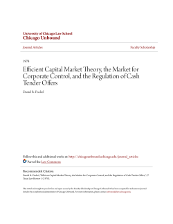 Efficient Capital Market Theory, the Market for Corporate Control