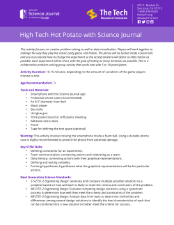 High Tech Hot Potato with Science Journal