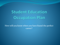 Student Education Occupation Plan