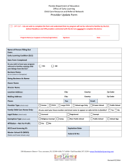 Child Care Resource and Referral Update Form