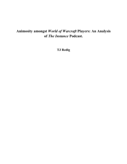 Animosity amongst World of Warcraft Players: An Analysis of The
