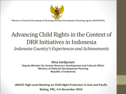 Indonesia National Strategy on DRR Mainstreaming into
