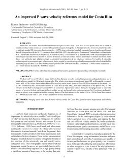 An improved P-wave velocity reference model for Costa Rica