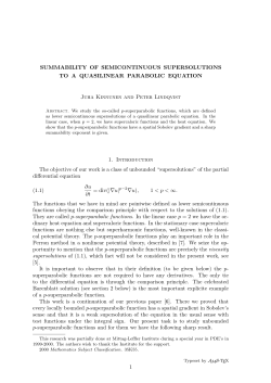 SUMMABILITY OF SEMICONTINUOUS SUPERSOLUTIONS TO A