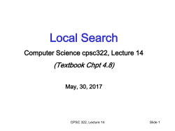 CSPs: Local Search - UBC Computer Science