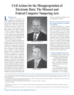 Civil Actions for the Misappropriation of Electronic Data